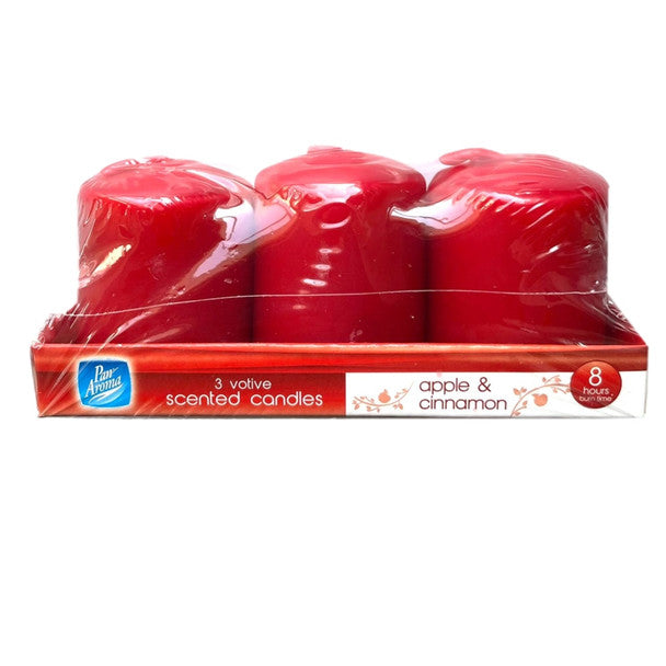 Pan Aroma Apple Cinnamon Votive Candle 3Pk Pan Aroma Apple Cinnamon Votive Candle 3Pk